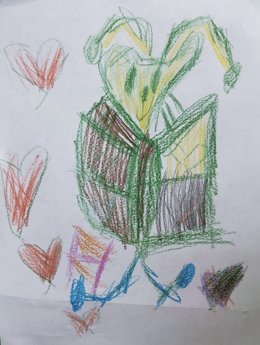 Aruzhan's artwork from Sunbeams group